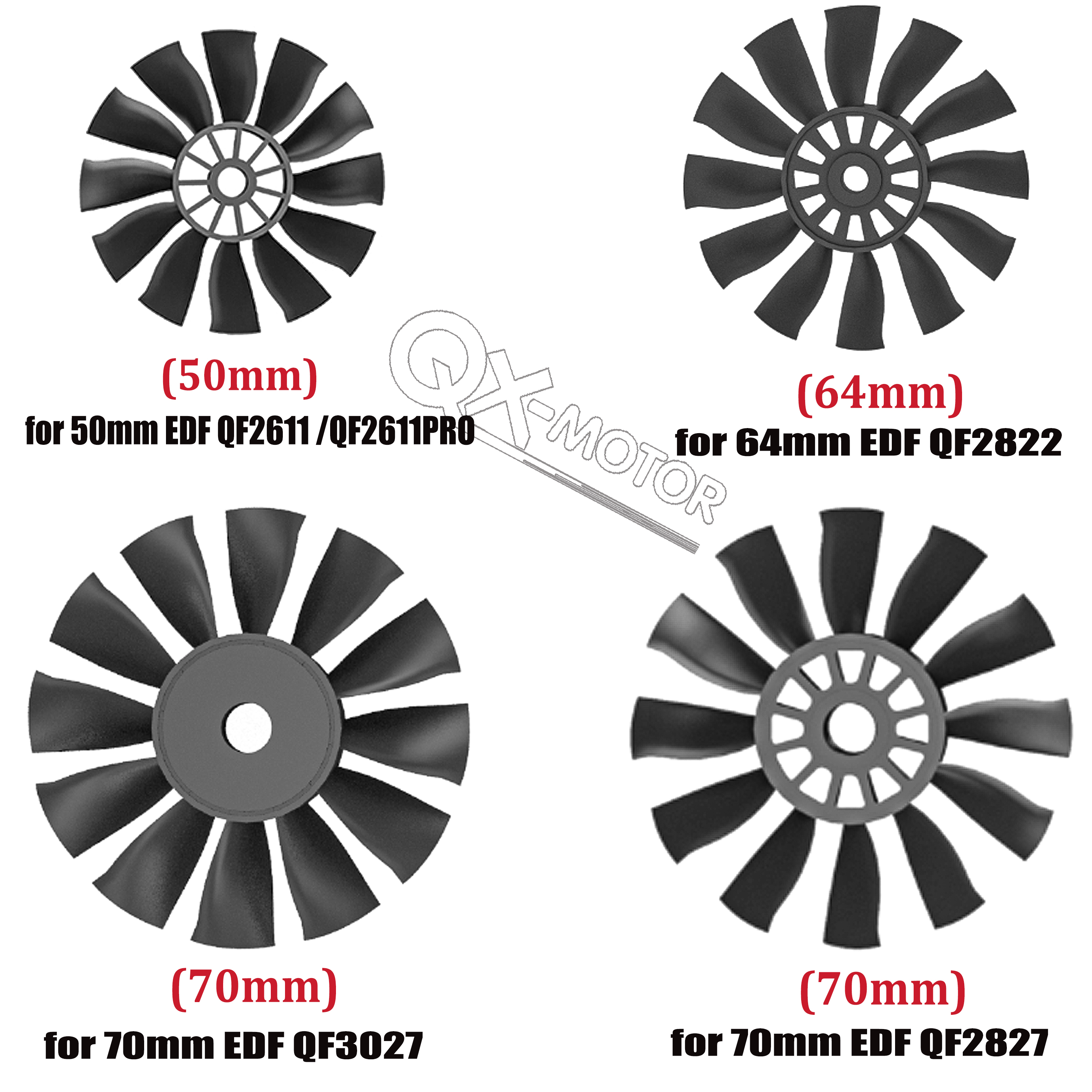 Rc Helicopter Blade - QX-MOTOR 12Blades CW CCW 70mm 64mm
