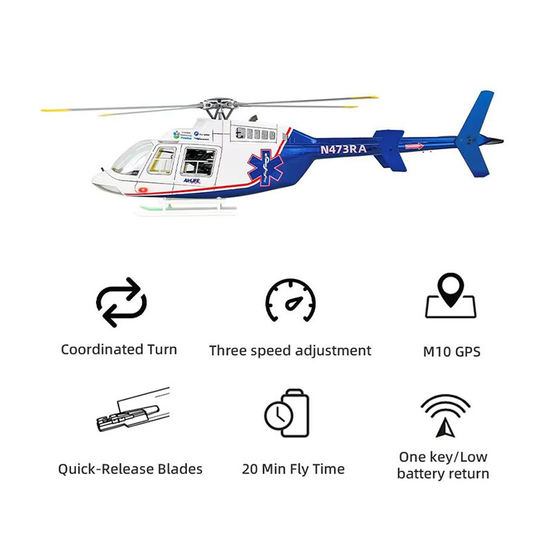 FLYWING NEW 470-Level Bell407  - Rc Helicopter Large avis et prix