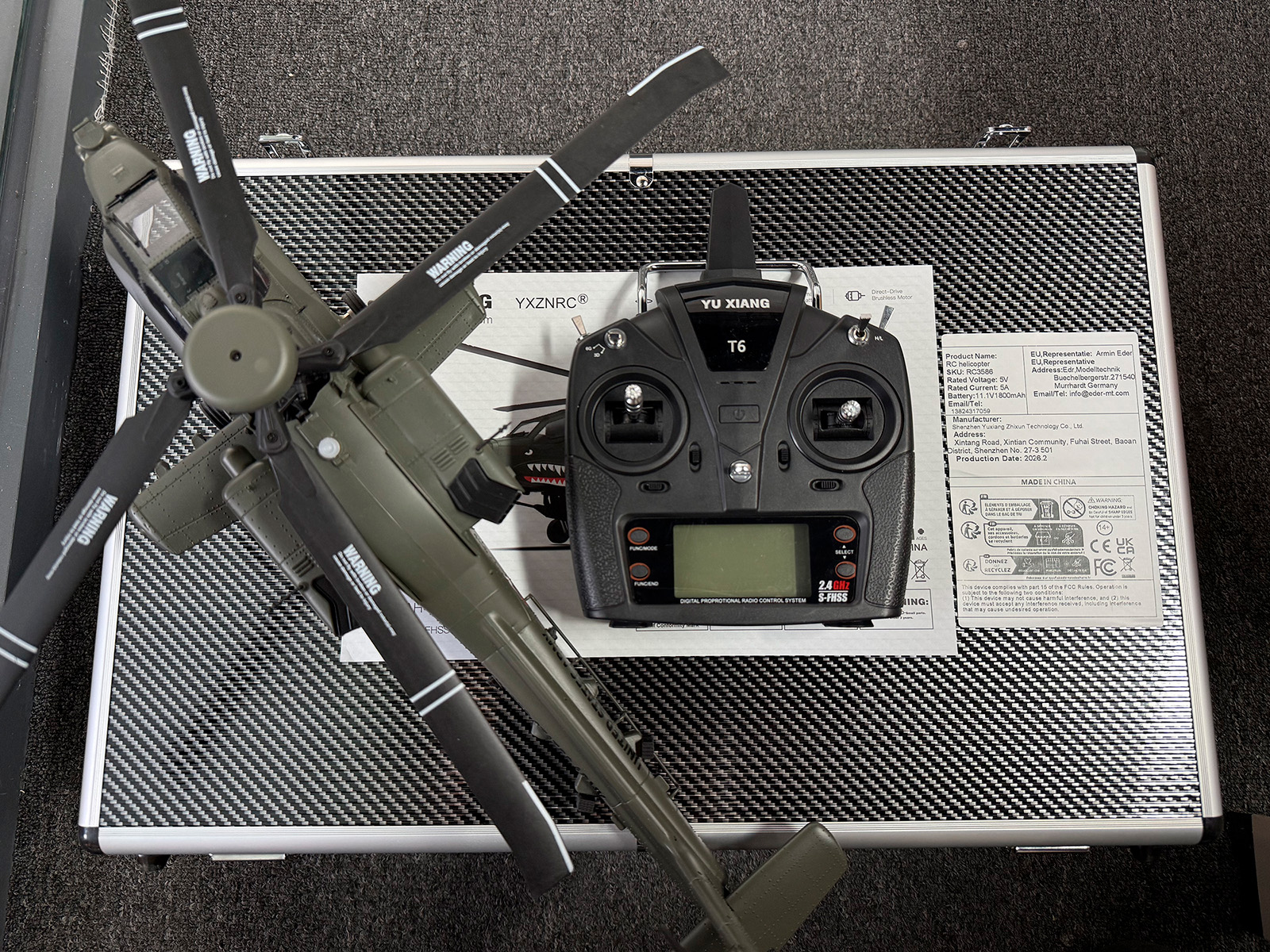 YXZNRC F11 AH-64D Apache RC He - Rc Helicopter Gyro avis et prix