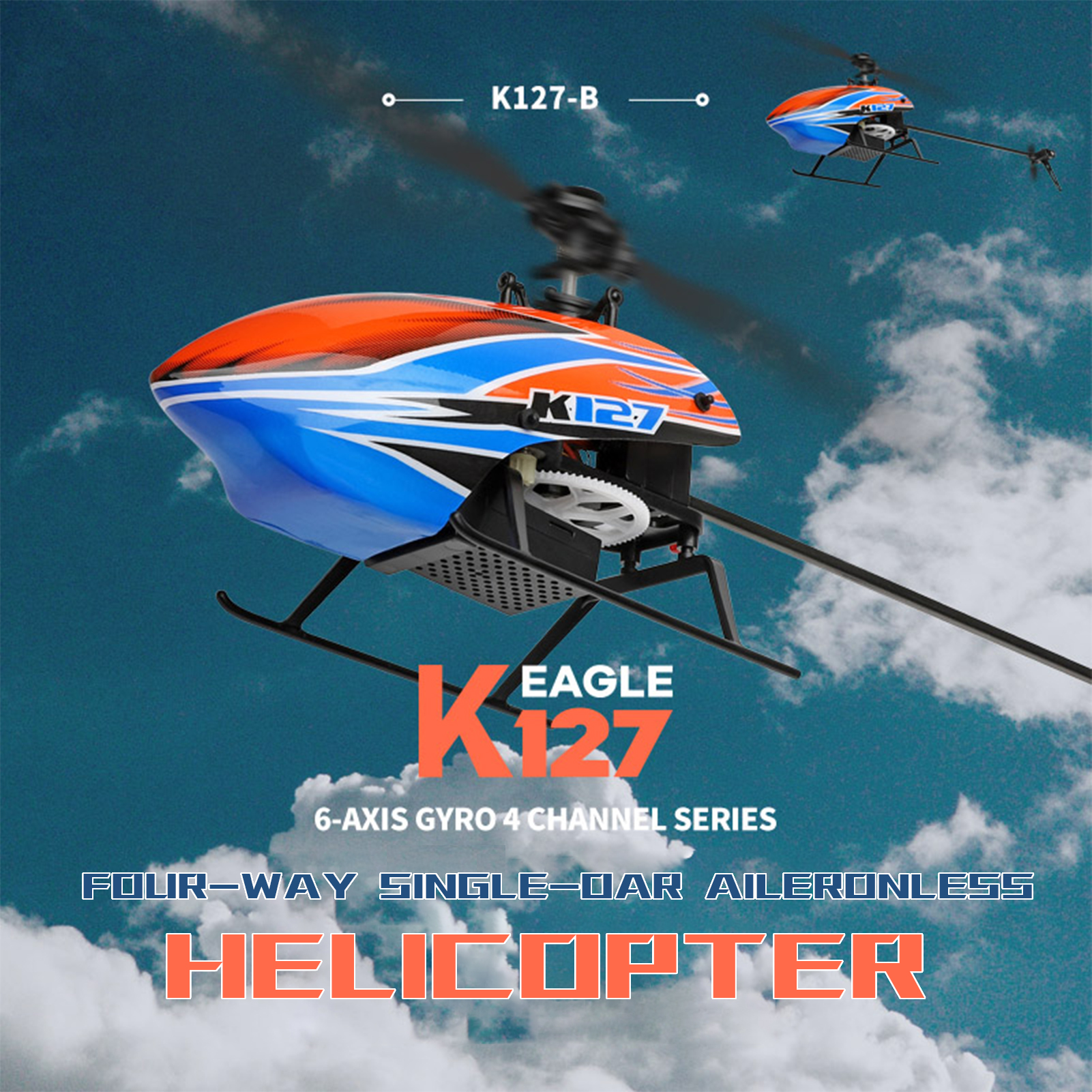 WLtoys XK K127 4CH 6-axis Gyro - Rc Helicopter Blade avis et prix