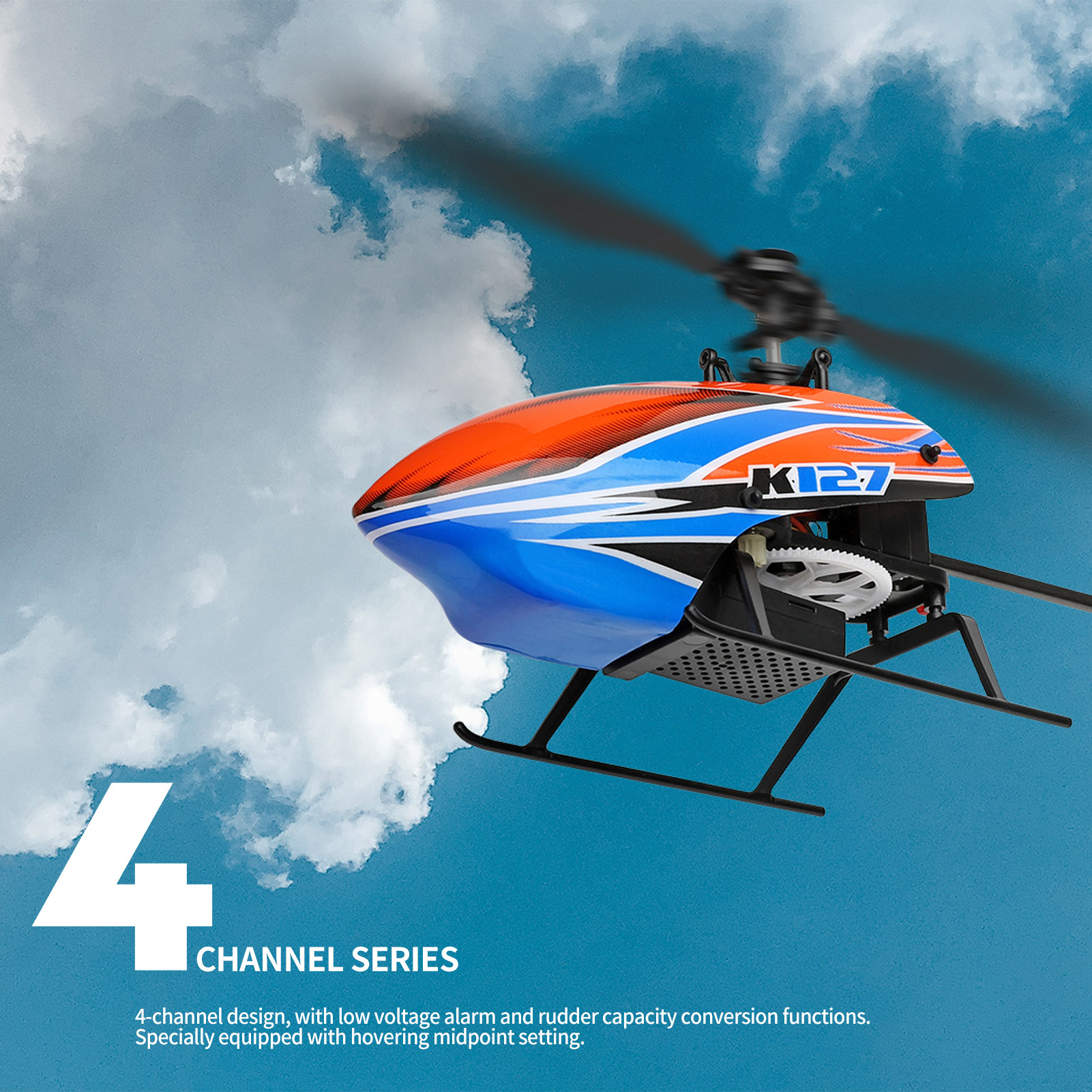 WLtoys XK K127 4CH 6-axis Gyro - Rc Helicopter Blade avis et prix